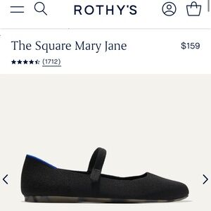 Rothy's - The Square Mary Jane in Black. Size 7.5